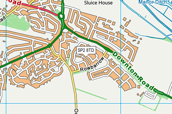 SP2 8TD map - OS VectorMap District (Ordnance Survey)