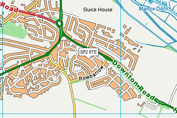 SP2 8TE map - OS VectorMap District (Ordnance Survey)