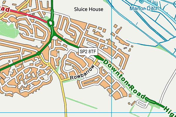 SP2 8TF map - OS VectorMap District (Ordnance Survey)