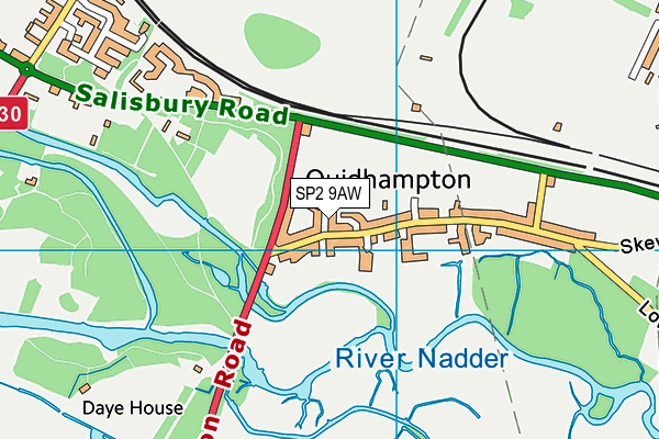 SP2 9AW map - OS VectorMap District (Ordnance Survey)