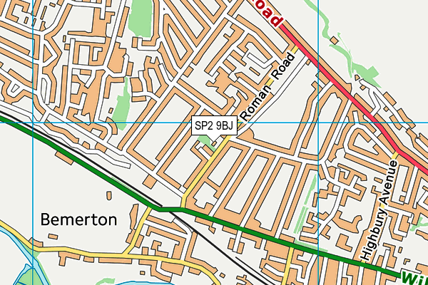 SP2 9BJ map - OS VectorMap District (Ordnance Survey)