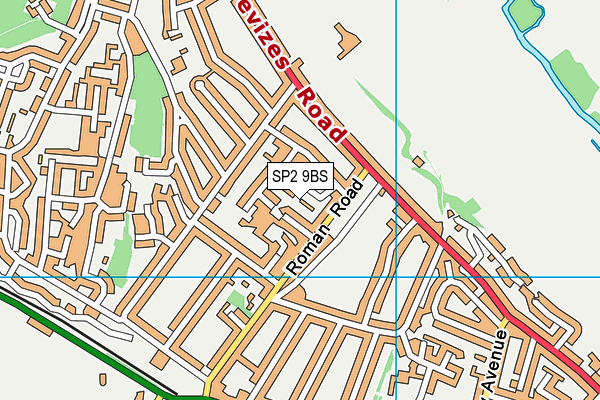 SP2 9BS map - OS VectorMap District (Ordnance Survey)