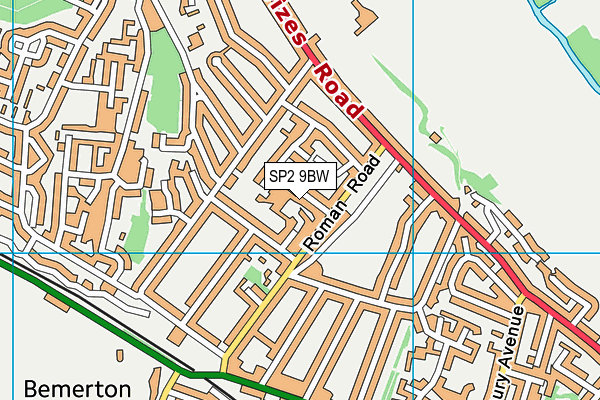 SP2 9BW map - OS VectorMap District (Ordnance Survey)