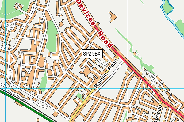 SP2 9BX map - OS VectorMap District (Ordnance Survey)