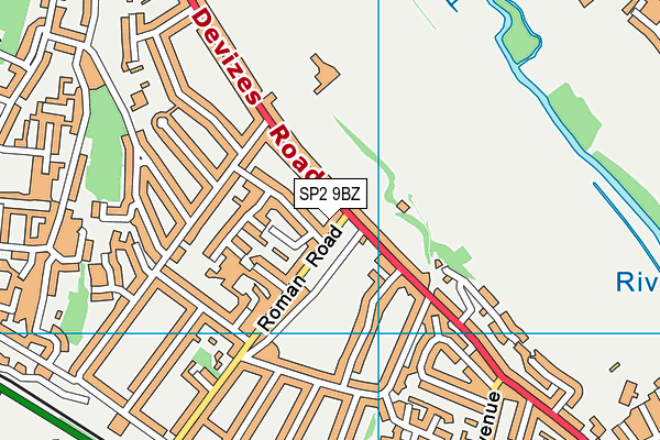 SP2 9BZ map - OS VectorMap District (Ordnance Survey)