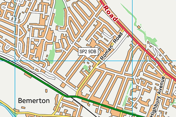 SP2 9DB map - OS VectorMap District (Ordnance Survey)