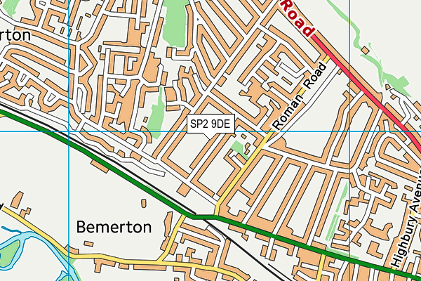 SP2 9DE map - OS VectorMap District (Ordnance Survey)