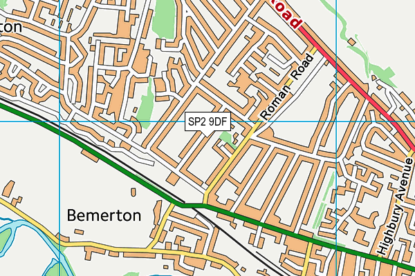 SP2 9DF map - OS VectorMap District (Ordnance Survey)