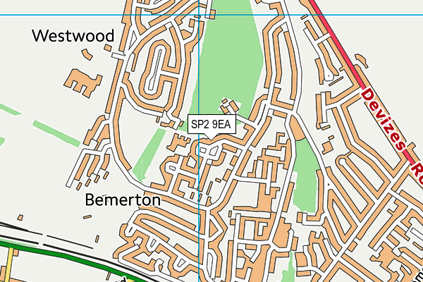 SP2 9EA map - OS VectorMap District (Ordnance Survey)