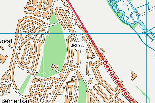 SP2 9EJ map - OS VectorMap District (Ordnance Survey)