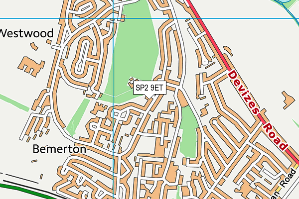 SP2 9ET map - OS VectorMap District (Ordnance Survey)