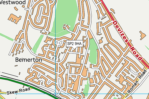SP2 9HA map - OS VectorMap District (Ordnance Survey)