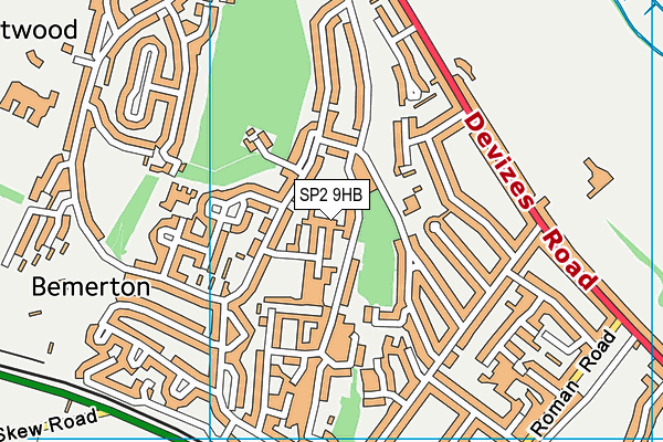 SP2 9HB map - OS VectorMap District (Ordnance Survey)