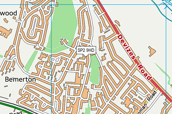 SP2 9HD map - OS VectorMap District (Ordnance Survey)