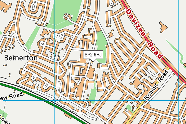 SP2 9HJ map - OS VectorMap District (Ordnance Survey)