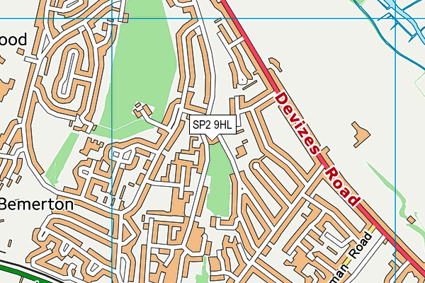 SP2 9HL map - OS VectorMap District (Ordnance Survey)