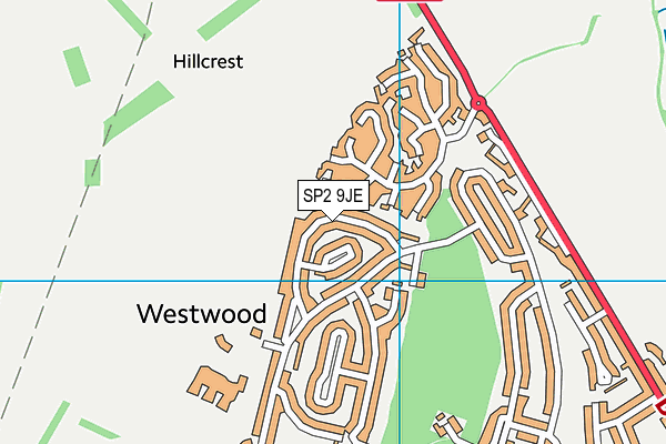SP2 9JE map - OS VectorMap District (Ordnance Survey)