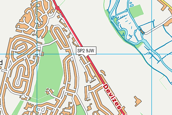 SP2 9JW map - OS VectorMap District (Ordnance Survey)