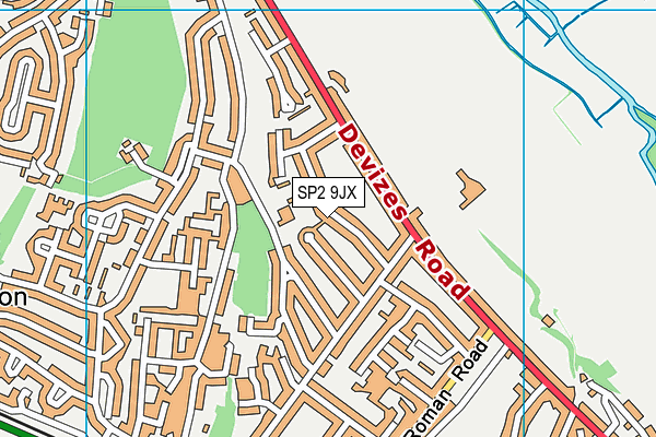 SP2 9JX map - OS VectorMap District (Ordnance Survey)
