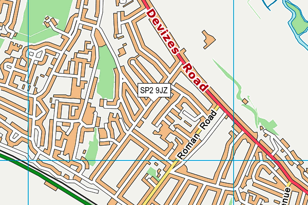 SP2 9JZ map - OS VectorMap District (Ordnance Survey)