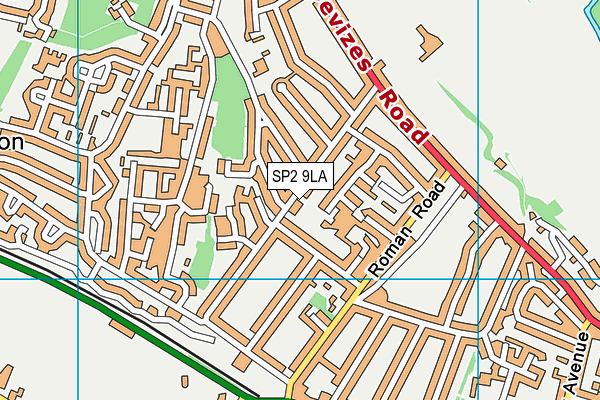 SP2 9LA map - OS VectorMap District (Ordnance Survey)