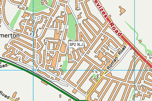SP2 9LJ map - OS VectorMap District (Ordnance Survey)