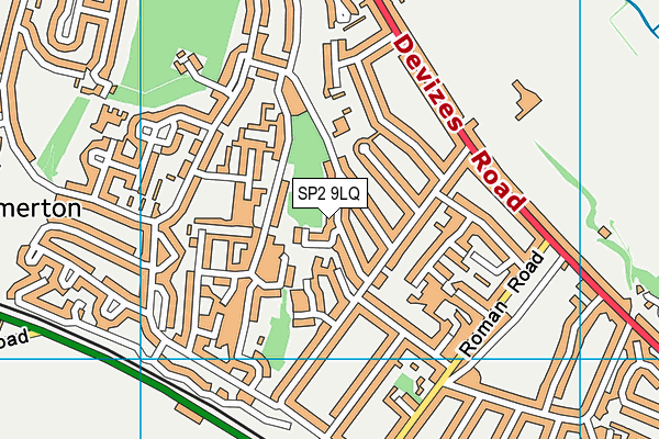 SP2 9LQ map - OS VectorMap District (Ordnance Survey)