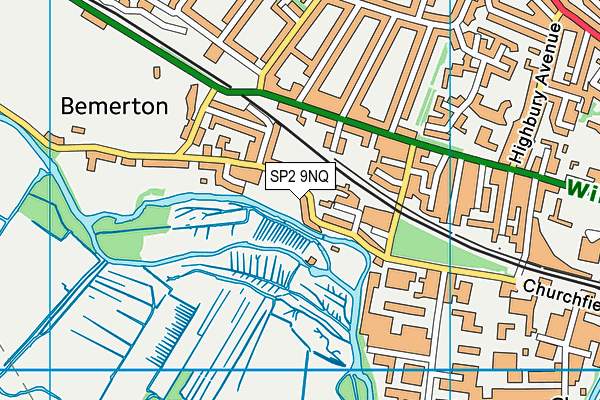 SP2 9NQ map - OS VectorMap District (Ordnance Survey)