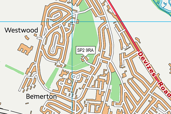 SP2 9RA map - OS VectorMap District (Ordnance Survey)