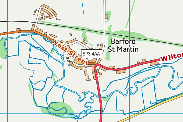 SP3 4AA map - OS VectorMap District (Ordnance Survey)