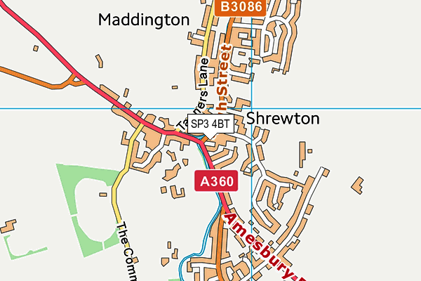 SP3 4BT map - OS VectorMap District (Ordnance Survey)