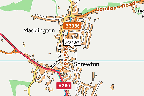 SP3 4BW map - OS VectorMap District (Ordnance Survey)