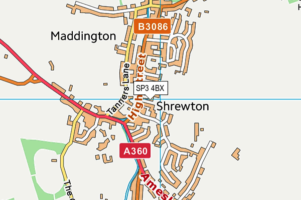 SP3 4BX map - OS VectorMap District (Ordnance Survey)