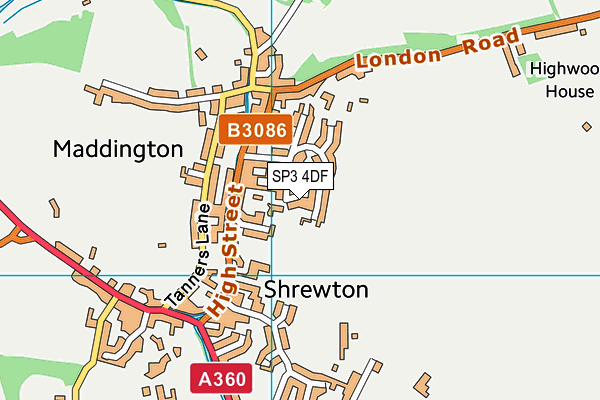 SP3 4DF map - OS VectorMap District (Ordnance Survey)