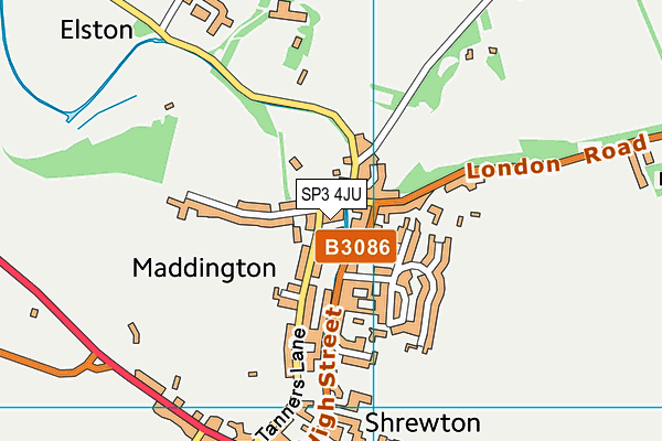Shrewton Recreation Ground map (SP3 4JU) - OS VectorMap District (Ordnance Survey)