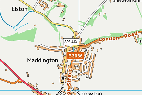 SP3 4JX map - OS VectorMap District (Ordnance Survey)