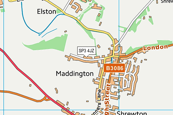 SP3 4JZ map - OS VectorMap District (Ordnance Survey)