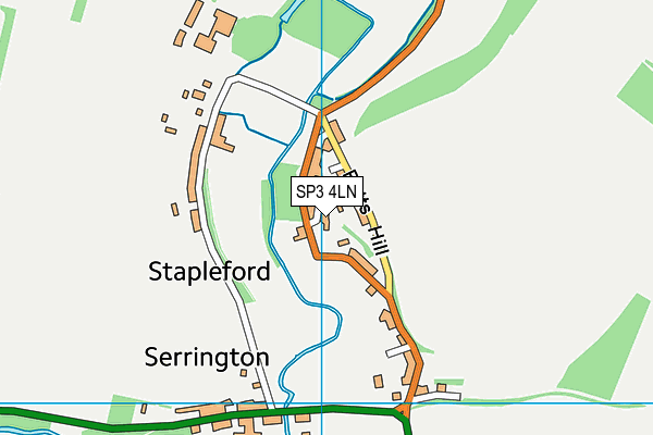 Stapleford Recreation Ground (Closed) map (SP3 4LN) - OS VectorMap District (Ordnance Survey)