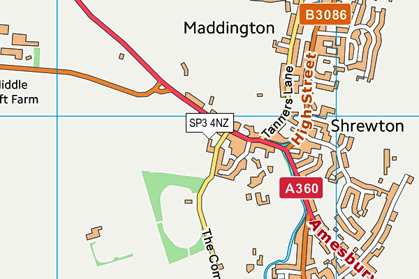 SP3 4NZ map - OS VectorMap District (Ordnance Survey)