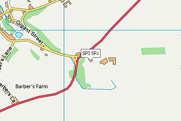 SP3 5PJ map - OS VectorMap District (Ordnance Survey)