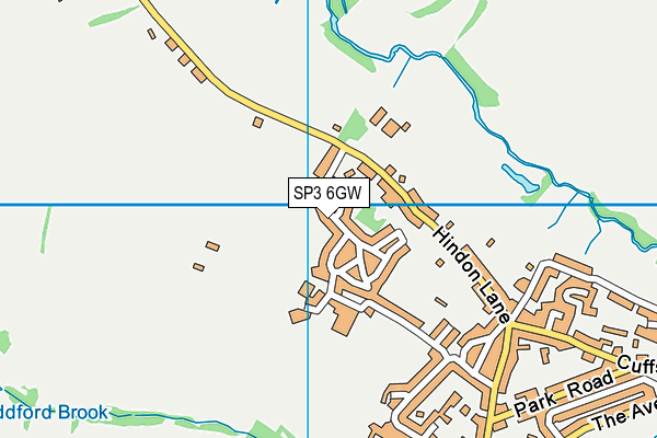 SP3 6GW map - OS VectorMap District (Ordnance Survey)
