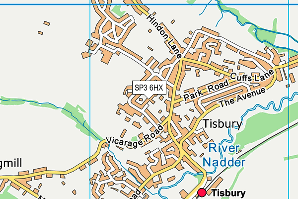 SP3 6HX map - OS VectorMap District (Ordnance Survey)