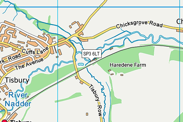 SP3 6LT map - OS VectorMap District (Ordnance Survey)