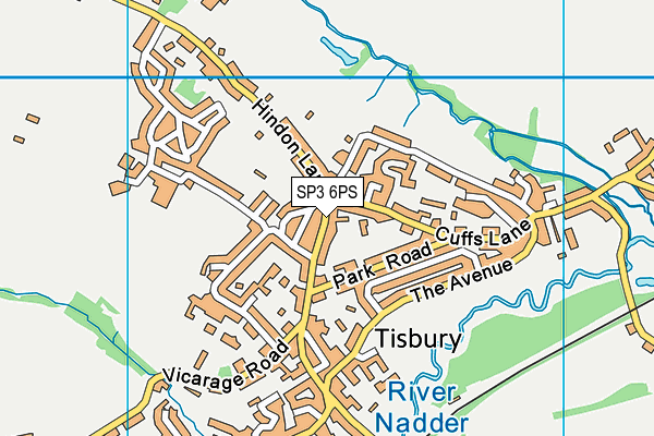 SP3 6PS map - OS VectorMap District (Ordnance Survey)