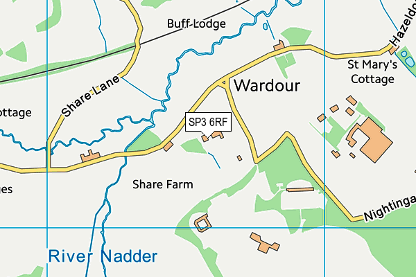 Wardour Catholic Primary School map (SP3 6RF) - OS VectorMap District (Ordnance Survey)
