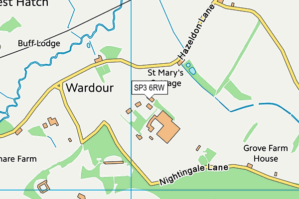 SP3 6RW map - OS VectorMap District (Ordnance Survey)