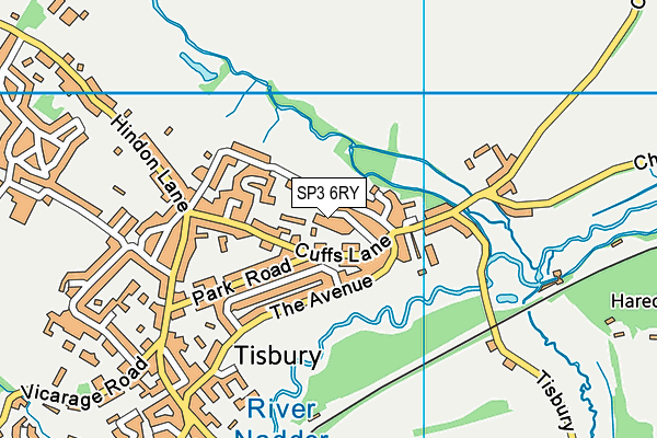 SP3 6RY map - OS VectorMap District (Ordnance Survey)