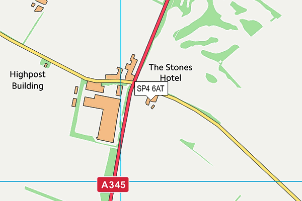 The Stones Hotel (Closed) map (SP4 6AT) - OS VectorMap District (Ordnance Survey)