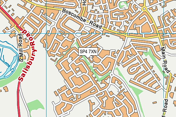SP4 7XN map - OS VectorMap District (Ordnance Survey)