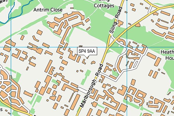 Marlborough Road Pitches map (SP4 9AA) - OS VectorMap District (Ordnance Survey)
